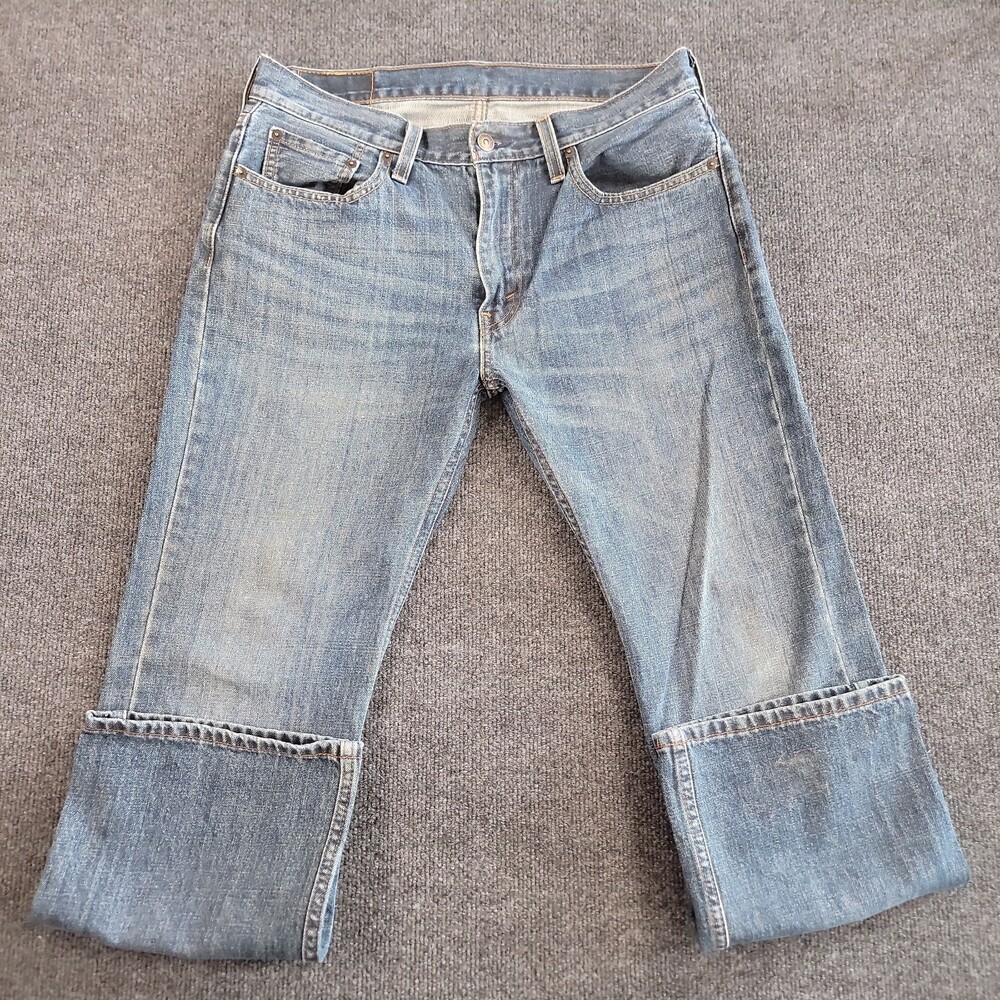 Levi's 527 Slim Bootcut Jeans Mens 33x30 Blue Whiskered Denim Mid Rise 5-Pocket